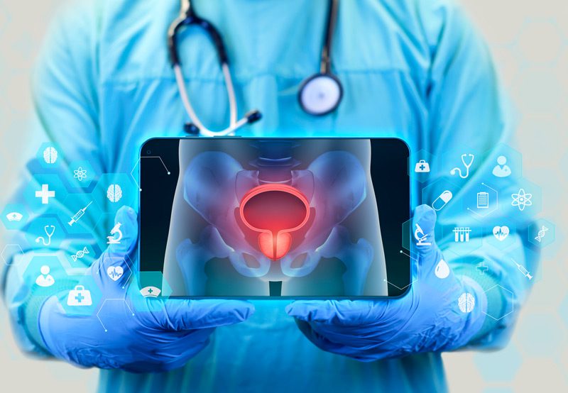Doctor-analyzing-an-x-ray-of-the-pelvis
